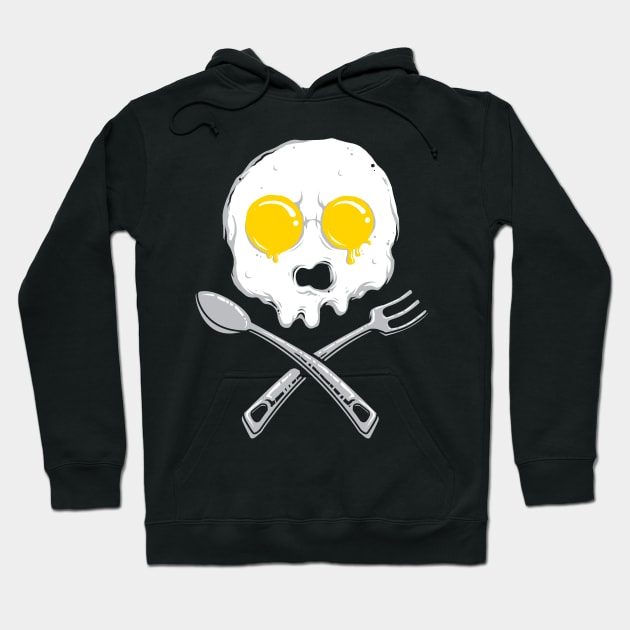 Fried Egg Skull and Crossbones Hoodie by Buy Custom Things